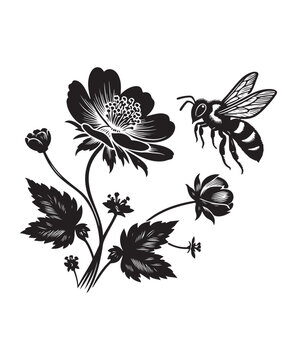vector Bee vector art,graphics Bees icons set,vintage illustration Bee clipart,vector Bees flat style artwork design