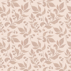 Seamless pattern with brown leaves