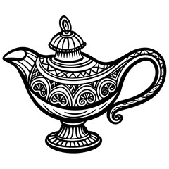 teapot on a black background