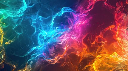 Obraz premium Abstract Colorful Smoke and Fire