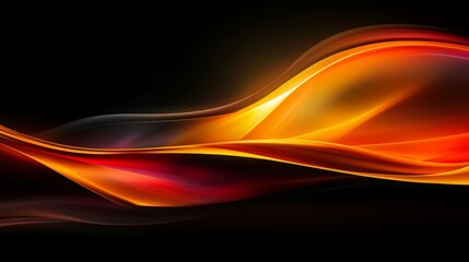 Colorful wavy design flowing across a black abstract background