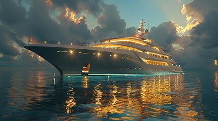 Obraz premium imagine beautiful expensive luxury yacht. Generative AI