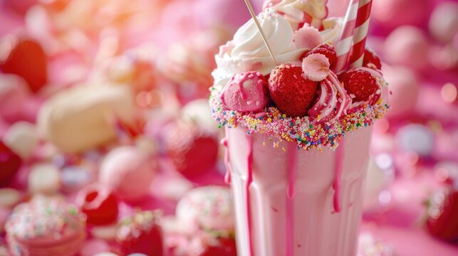Sugary milkshake and sweet treats