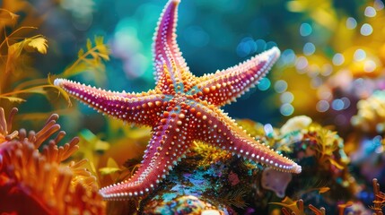 beautiful starfish underwater sea. Selective focus.