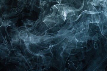Obraz premium billowing smoke tendrils against pitchblack background ethereal shapes and wisps creating mysterious atmospheric composition perfect for abstract or moody concepts