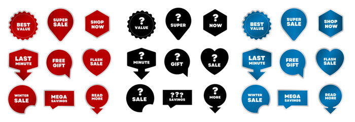 Special offer Stickers for New Arrival shop product tags, new labels or sale posters and banners vector sticker icons templates