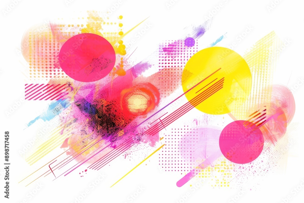Poster abstract colorful shapes and splashes symbolizing creativity art and modern design suitable for arti