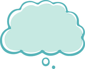 Speech bubbles in a soft pastel hue.