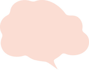 Speech bubbles in a soft pastel hue.