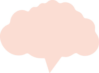 Speech bubbles in a soft pastel hue.