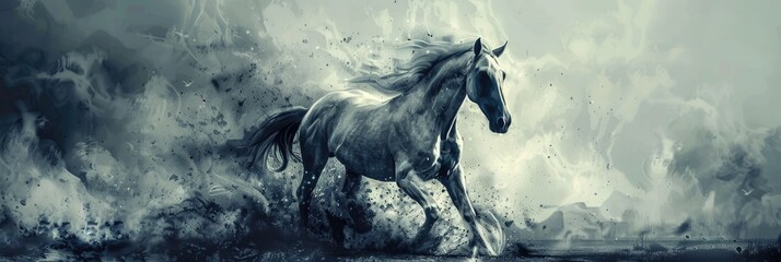 Obraz premium abstract animal that embodies the concept of freedom. horse wallpaper