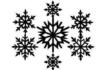 cute snowflakes collection nice element for christ vector illustration