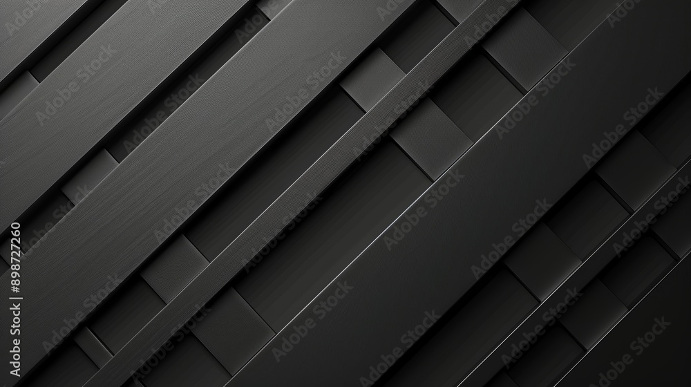 Poster overlapping black stripes creating a futuristic diagonal background