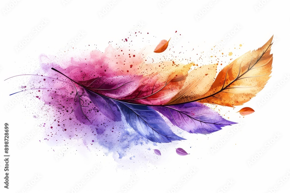 Poster abstract colorful feather symbolizing creativity lightness and modern design suitable for artistic a