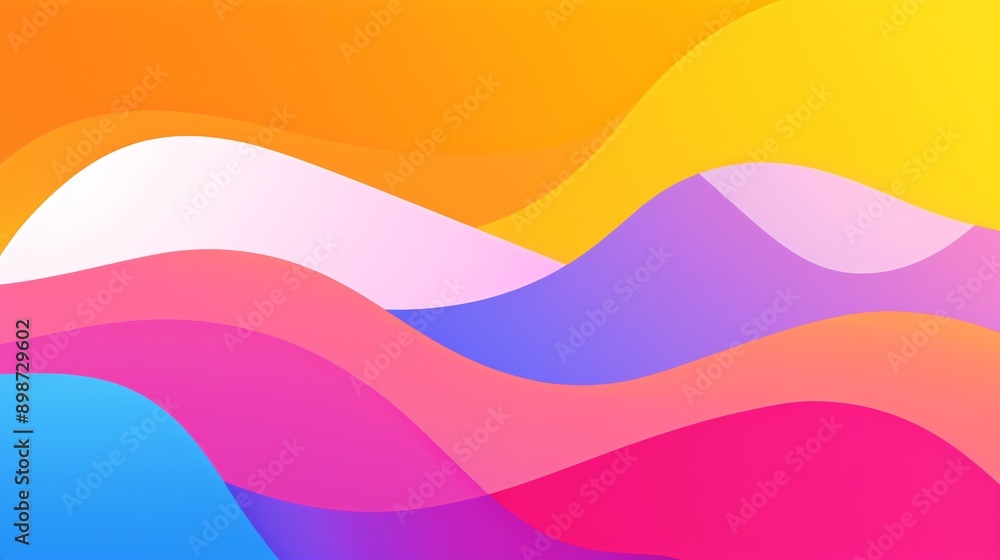 Poster vibrant and modern background design featuring a flowing, abstract wave pattern with a colorful pale