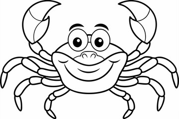 Funny Crab Vector Illustration with White Background Cartoons, Clipart, Line Art Design, Funny crab vector illustration, perfect for cartoons, clipart, and line art designs with a white background.