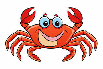 Funny Crab Vector Illustration with White Background Cartoons, Clipart, Line Art Design, Funny crab vector illustration, perfect for cartoons, clipart, and line art designs with a white background.