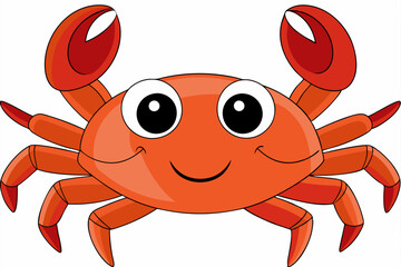 Funny Crab Vector Illustration with White Background Cartoons, Clipart, Line Art Design, Funny crab vector illustration, perfect for cartoons, clipart, and line art designs with a white background.