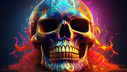 skull in flames
