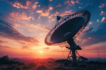 Advanced satellite dish, global data transmission, communication technology