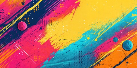 Fototapeta premium Vibrant Retro Pop Art Background for a Fun Summer Celebration