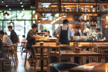 Blur coffee shop or cafe restaurant, Blurred restaurant background