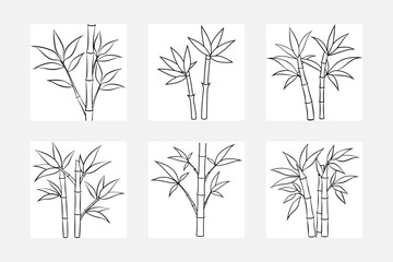 Elegant Bamboo Line Art Set for Creative Illustrations