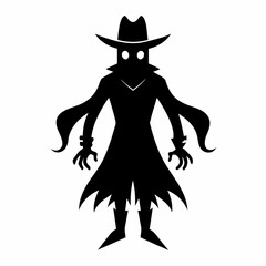 Halloween cowboy ghost black vector silhouette