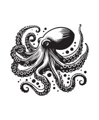 vector octopus vector art,graphics octopuss icons set,vintage illustration octopus clipart,vector octopuss flat style artwork design