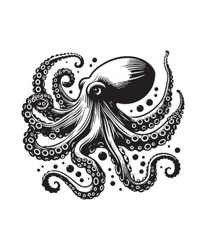 vector octopus vector art,graphics octopuss icons set,vintage illustration octopus clipart,vector octopuss flat style artwork design