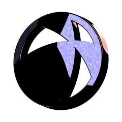 A stunning 3D icon with an elegant space texture,  perfect for adding sophistication to any project