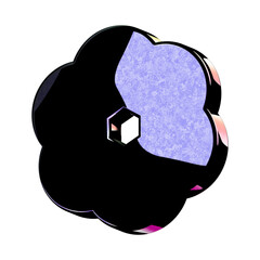 A stunning 3D icon with an elegant space texture,  perfect for adding sophistication to any project