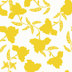 Obraz premium Seamless winter floral pattern with branches and berries. Pastel palette white background.