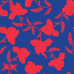 Elegance pink floral stems seamless pattern on a grey background. Vector hand drawn. Artistic, abstract flowers and tiny leaves, buds bells printing. Template for designs, fabric, fashion, textile
