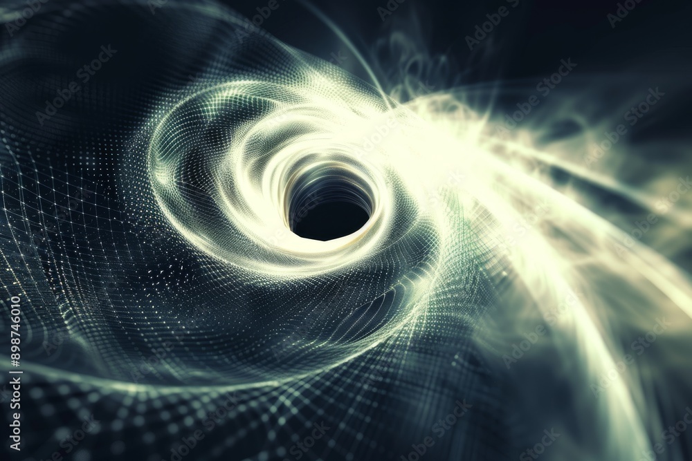 Poster dynamic abstract spiral with light effects symbolizing energy motion and futuristic design