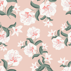Seamless textured spring summer floral pattern background