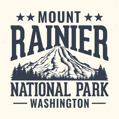 Mount Rainier National park, Washington - Adventure t-shirt design for tourism