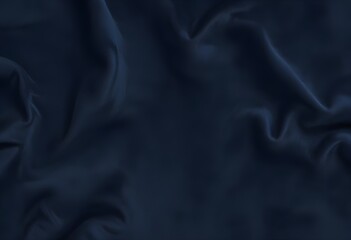 Fototapeta premium Dark blue velvet texture sample background, smooth, some waves, well enlighted
