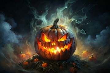 halloween pumpkin on a dark background