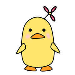 Cute little chick girl kawaii illustration design for icon symbol logo Easter