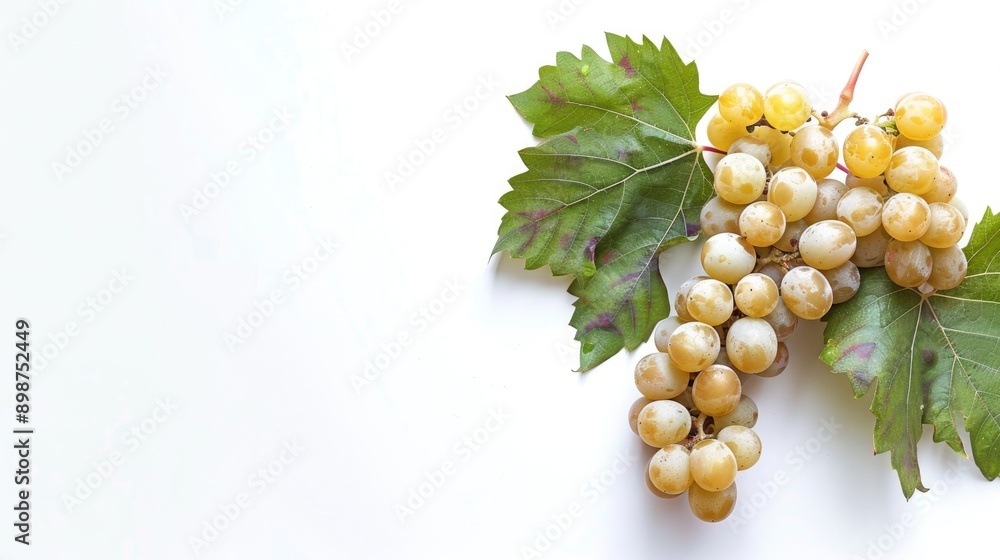 Poster isolated grape stem on white background with space for text