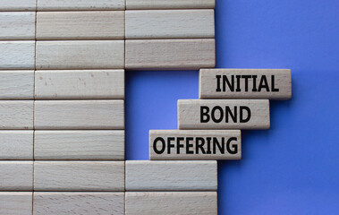 Initial Bond Offering symbol. Concept words Initial Bond Offering on wooden blocks. Beautiful...