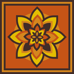 Warm Toned Floral Patterns: Geometric and Symmetrical Designs