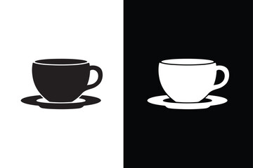 Coffee cup vector icon silhouette. Cups of coffee tea symbol collection. Vector Illustration black white