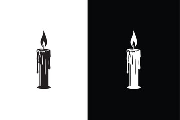 Candle silhouette Candle icon vector illustration. Candle icon template editable. Candle symbol vector sign isolated on white black background.