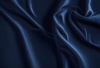 Fototapeta premium Dark blue velvet texture sample background, smooth, some waves, well enlighted