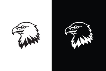 Eagle icon silhouette vector illustration. Eagle had, icon  logo vector design
