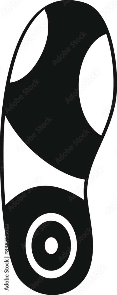 Poster orthopedic insole with heel and arch support icon in simple style isolated on white background