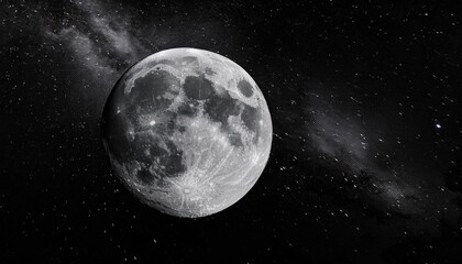 Obraz premium Mond im Schwarz-Weiß: Ein Sternenhimmel voller Glanz