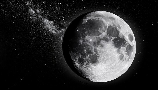 Mond und Sterne: Schwarz-Wei&szlig;-Poesie am Himmel

